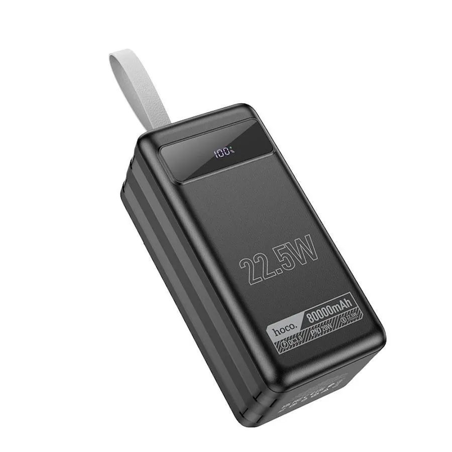 Внешний аккумулятор Hoco DB50; 80 000 mAh; USB Type A + Type-C  3А  22,5Вт; LED экран, фонарик; QC3.