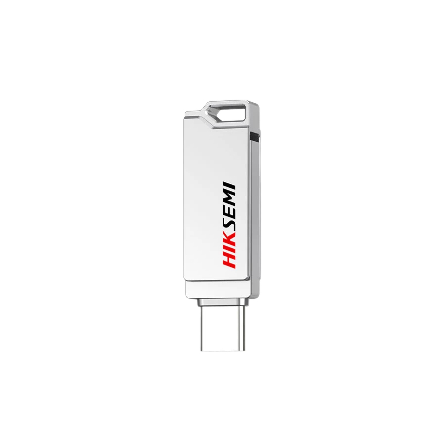 Накопитель USB-флэш 64 ГБ Hikvision HIKSEMI SYNC E327C Silver (HS-USB-E327C/64G/U3/SILVER); USB 3.X; ротатор; металлический корпус; OTG Type-C; серебр