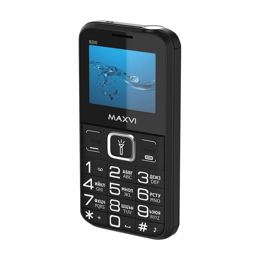 Мобильный телефон Maxvi B200 черный; 2.0"; TFT; 160x128; 0.3 Мп; 32 Мб/32 Мб; 1 400 мА/ч