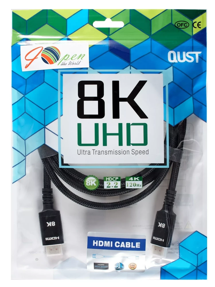 Кабель HDMI->HDMI v.2.1 iOpen (ACG859B-2.0***); HDMI Тип A; HDMI Тип A; 8K@60Hz; 2,0 м