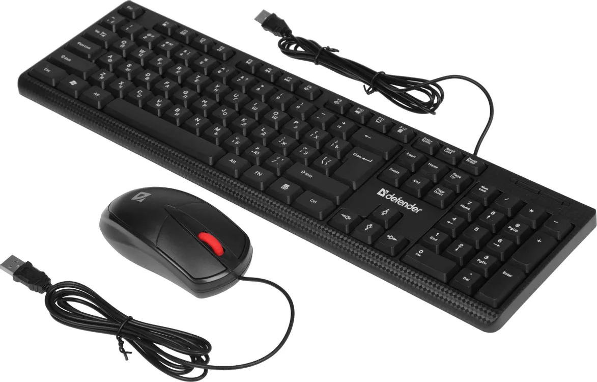Комплект Defender LINE C-511 (45511***); проводной; USB; мембранная; оптическая; 1000 dpi; чёрный