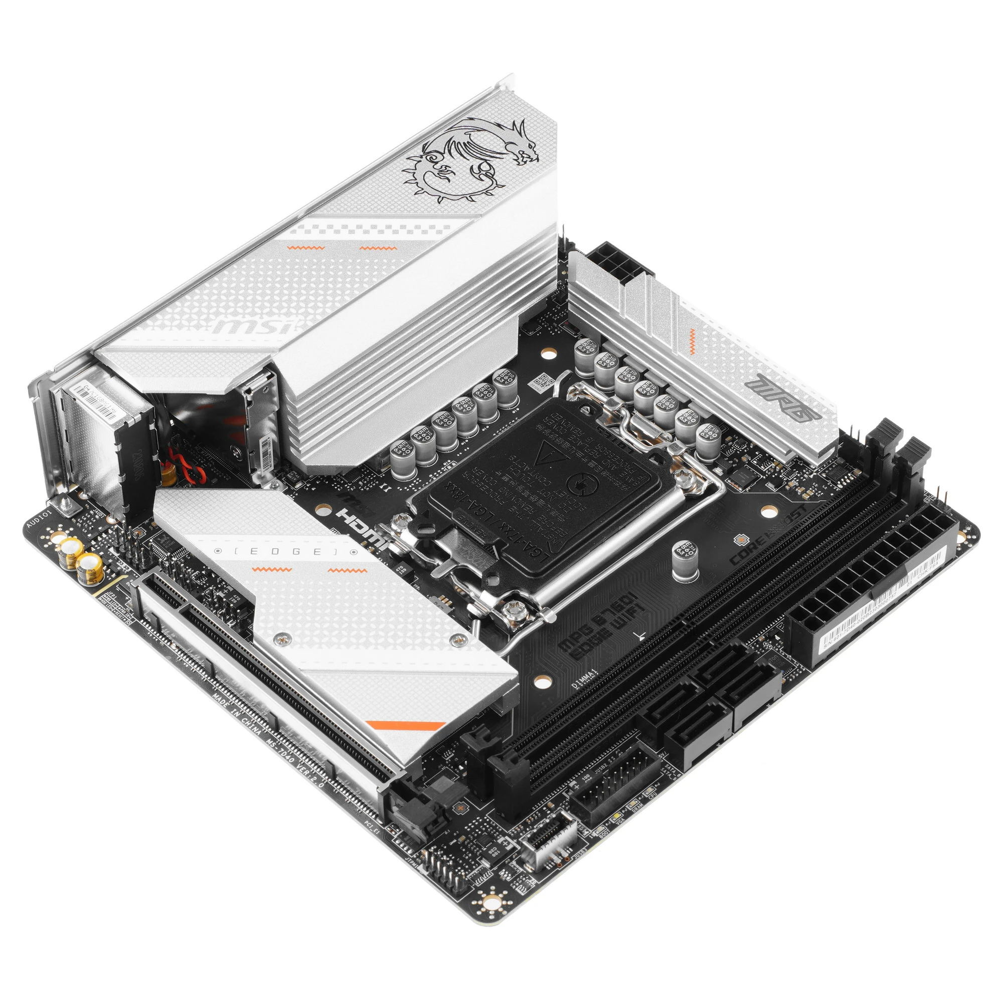 Материнская плата MSI MPG B760I EDGE WIFI***; Socket 1700; mini-ITX ; Intel B760; 2хDDR5(7200); 1xPCI-E x16; HDMI; DisplayPort; 4(SATA 6Gb/s); Audio 8