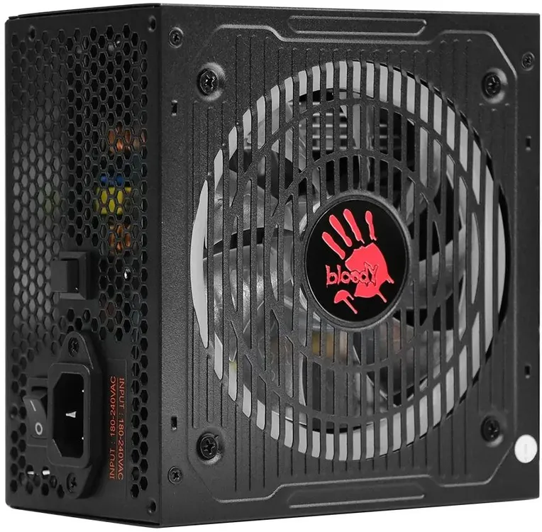 Блок питания 700 Вт Bloody BD-PS700W Black; ATX; 1x24 pin; 1x8(4+4) pin; 4x6+2 pin PCI-E; 6xSata; 2xMolex; 80+ White; 120 мм