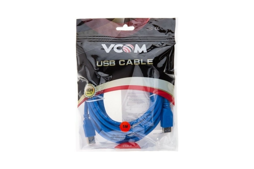 Кабель USB 3.0 AM/AF VCOM (VUS7065-5M); 5,0 м; синий