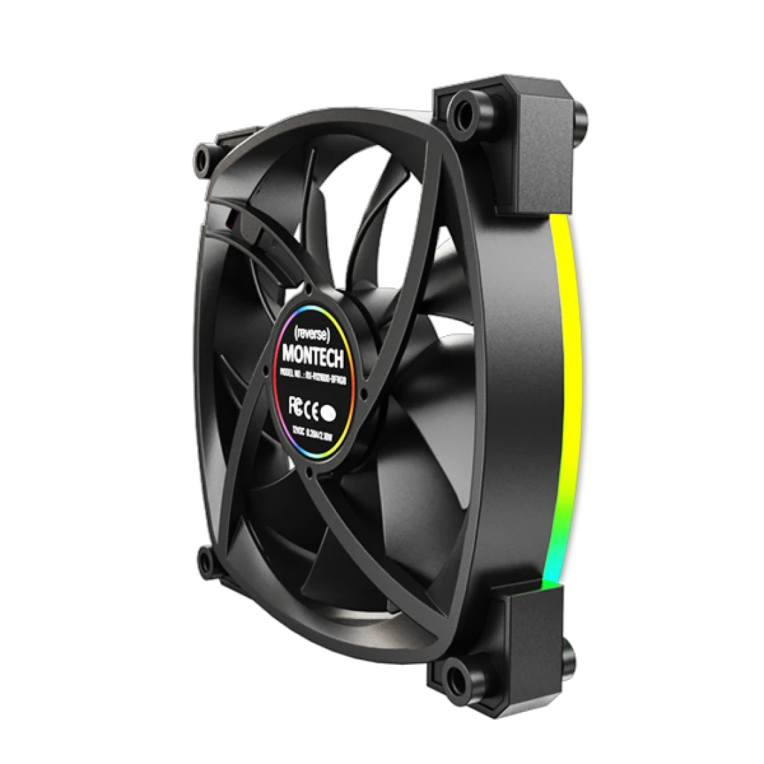 Вентилятор 120 мм MONTECH комплкект RX120 Reverse Black (RX120B3P); 4-pin(PWM)+3-pin(ARGB); 800-1600 об/мин; 59 CFM; 27 дБ; подсветка