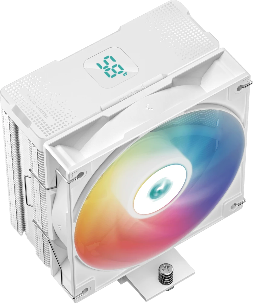Кулер для процессора 120 мм DeepCool AG400 DIGITAL WH ARGB (R-AG400-WHADMN-G-1), башенный, 1x120 мм, 4 pin, ARGB, USB, 500-2100 об/мин, белый, 220 Вт