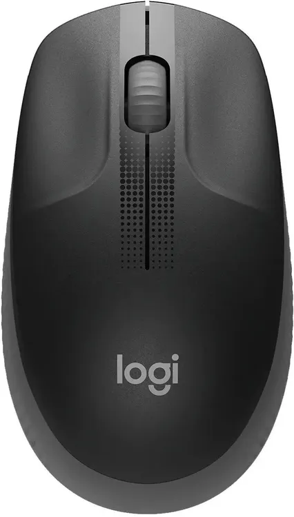 Мышь беспроводная Logitech M190 Black+Gray (910-005905***); 2.4 ГГц; USB; оптический; 1000 dpi; 3 кнопки; колесо-кнопка; 1хАА; чёрный + серый