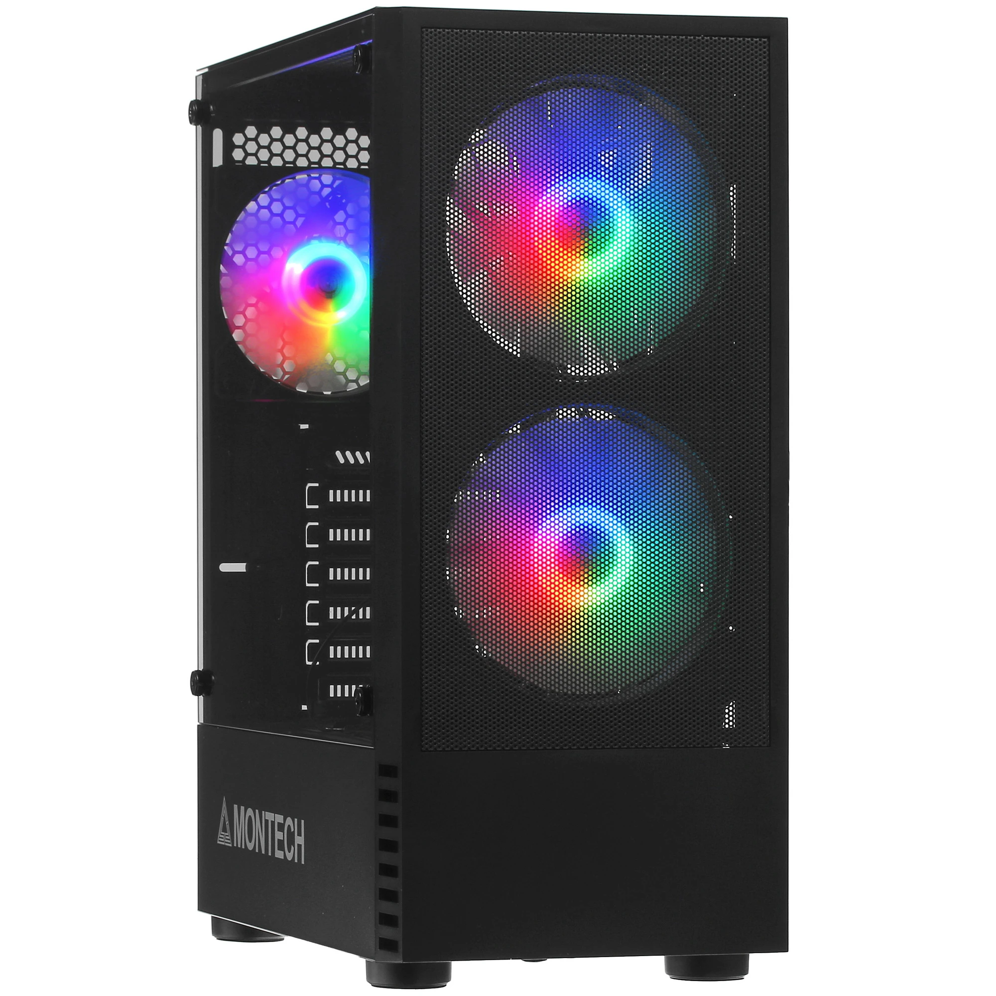 Корпус MONTECH X2 MESH Black; ATX; Midi-Tower; 2х140 мм; 1x120; 2xUSB 2.0/1xUSB 3.0; Mic/Audio; черный