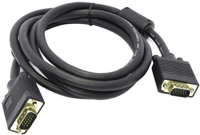 Кабель VGA/SVGA ExeGate (EX138948RUS); 1,8 м; два феритовых фильтра; позолоченные коннукторы; пакет