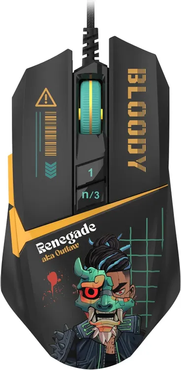 Мышь игровая A4Tech Bloody W63 Max Renegade Midnight (W63 MAX Black***); USB; оптический; 12000 dpi;