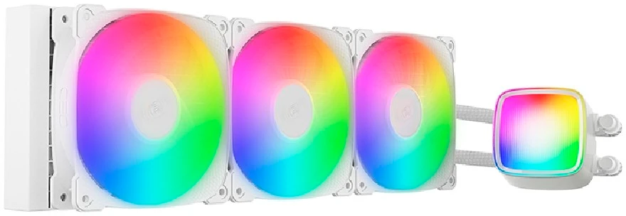 Система жидкостного охлаждения 360 мм Geometric Future Eskimo Junior Neon 36 White (1C255W0361000***); активная; 3 вентилятора; 4-pin; 600 - 2800 об/м