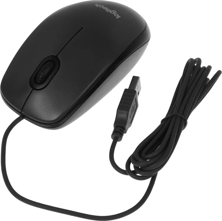Мышь проводная Logitech M90 (910-001793***); USB; оптический; 1000 dpi; 3 кнопки; колесо прокрутки; чёрный + серый