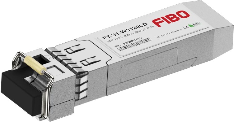 Трансивер FIBO (FT-S1-W3120LD) SFP модуль, 1.25G, 20 км, TX 1310 нм, RX 1550 нм, LC, DDM