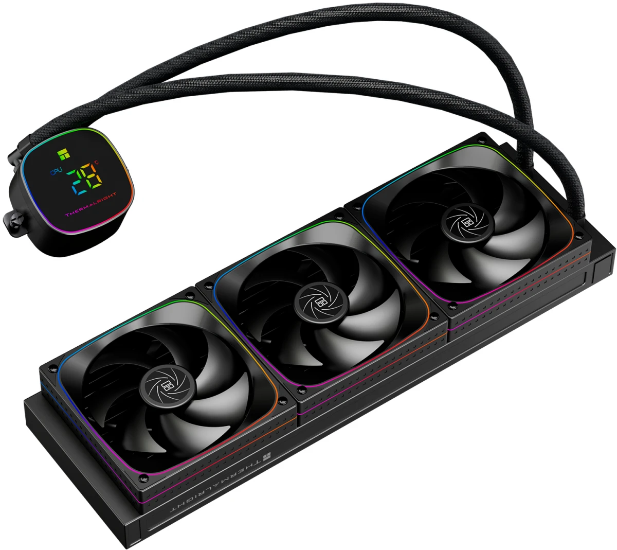 Система жидкостного охлаждения 360 мм Thermalright Frozen Horizon 360 Digital ARGB Black (F-HORIZON-DIGITAL-BL-360-ARGB); активная; 3 вентилятора; 200
