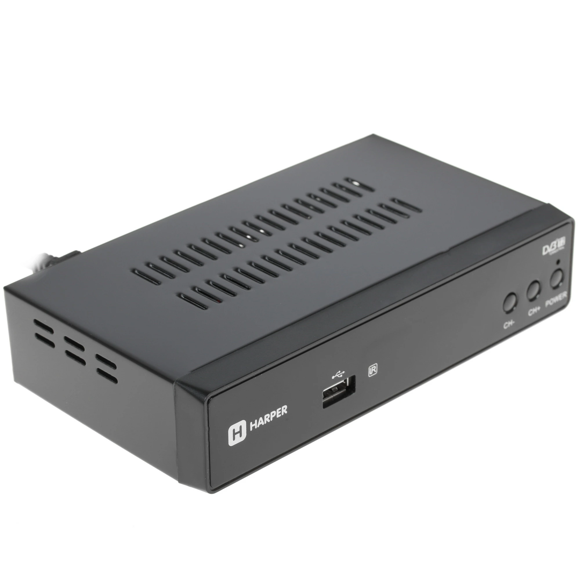Цифровой ТВ тюнер Harper HDT2-5010; IPTV; DVB-T2; HDMI, RCA, USB, Антенный вход; LED-дисплей; пульт ДУ