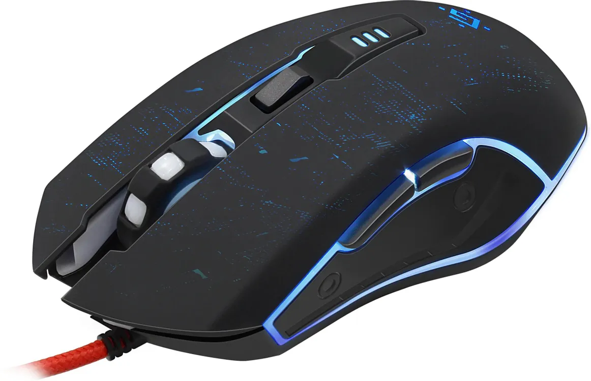 Мышь игровая Defender Draglen GM-907 Black (52907); USB; оптический; 1200 - 7200 dpi; 6 кнопок; колесо-кнопка; LED подсветка; черный
