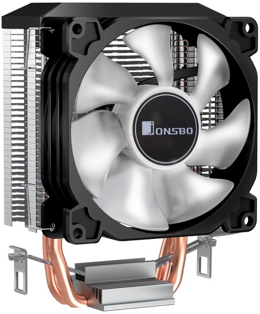 Кулер для процессора 92 мм JONSBO CR-1200E (CR-1200E), 1x92 мм, 4 pin, 2300 об/мин, черный, 95 Вт, 30.5 дБ, 2 трубки, алюминий, медь