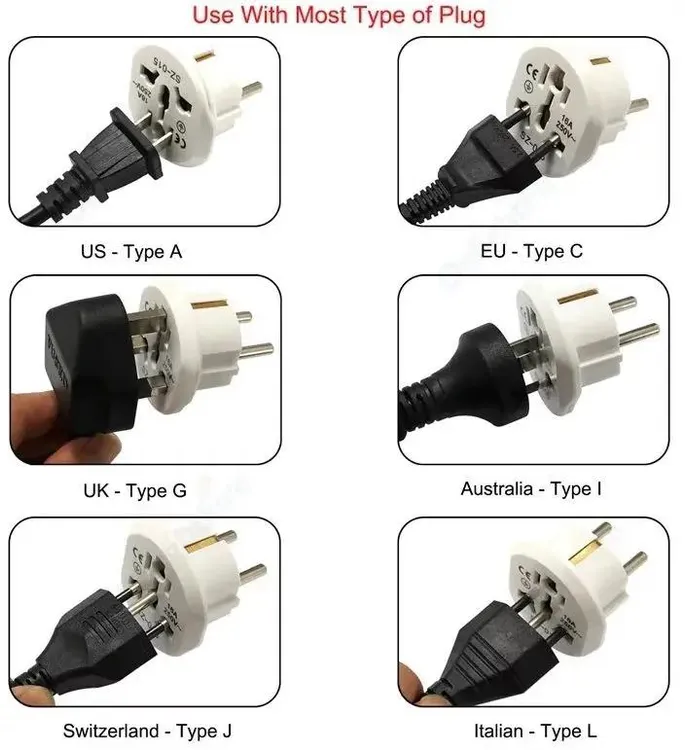 Переходник сетевой для всех типов розеток; 16 Ампер