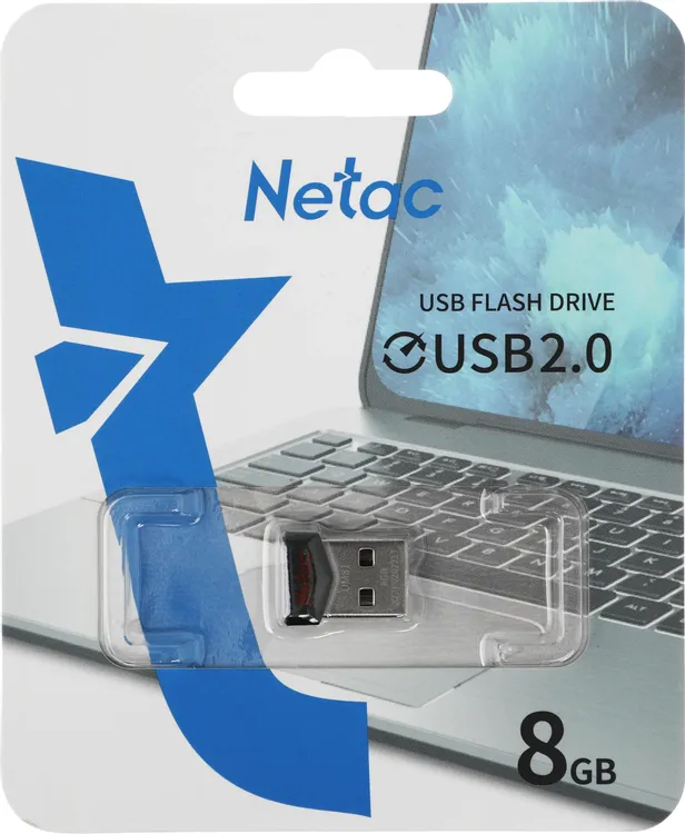 Накопитель USB-флэш 8 ГБ Netac UM81 (NT03UM81N-008G-20BK***); USB 2.0; моноблок; пластик; микрофлэшк