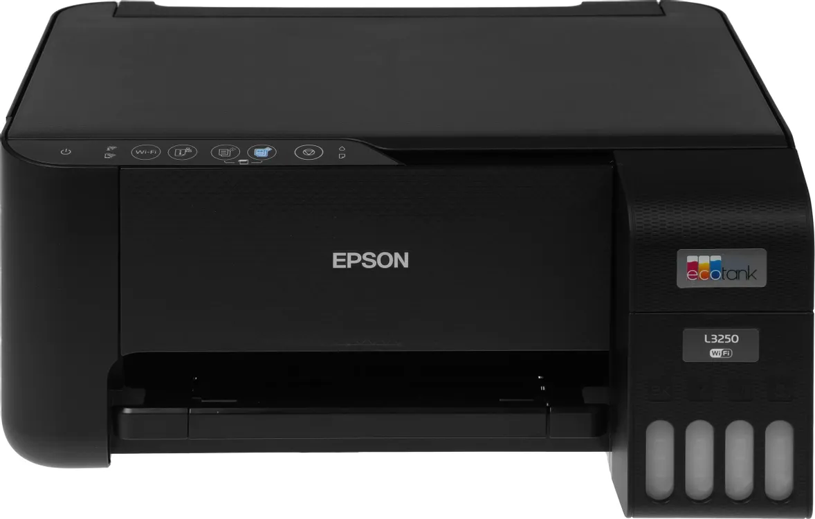 МФУ струйное Epson L3250 (C11CJ67412); цветная; A4; 5760 x 1440 dpi; 33 ч/б, ст/мин; 15 цвет., ст/мин; USB, Wi-Fi; чёрный
