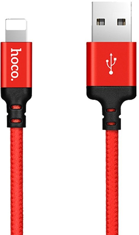 Кабель USB 2.0 AM/Lightning Hoco X14 Times Black; 2A; оплётка; 1м; черный