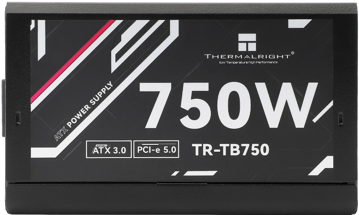 Блок питания 750 Вт Thermalright 12VHPWR (TR-TB750); 1x24 pin; 2x8(4+4) pin; 6xSata; 3xMolex; 3x6+2-pin PCI-E; 80+ Bronze; APFC; отстегивающиеся кабел