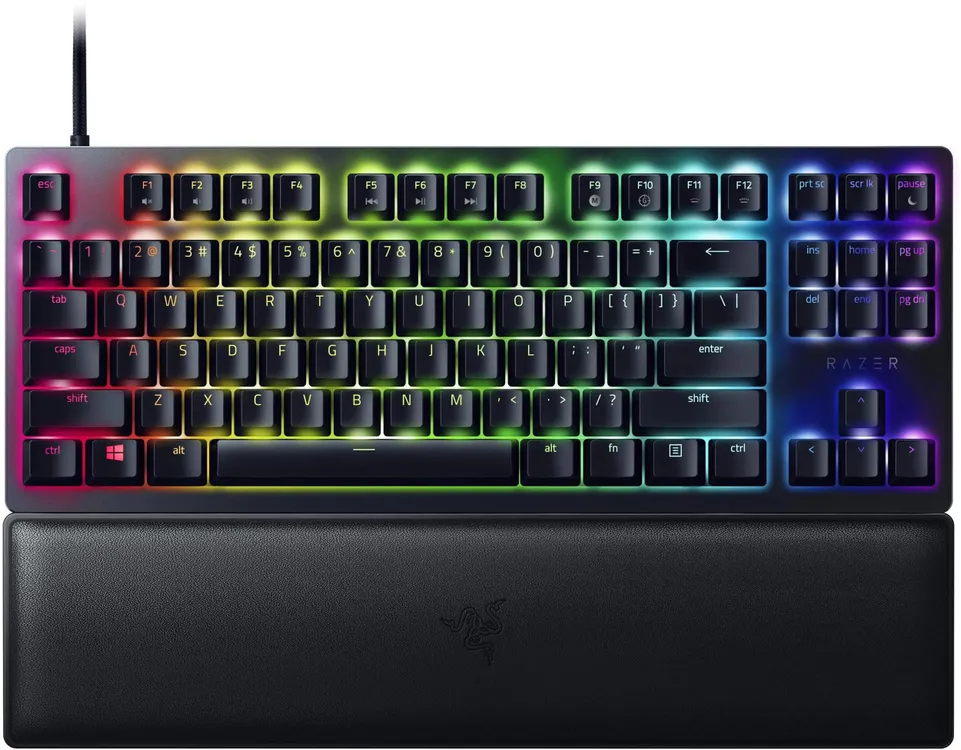 Клавиатура игровая Razer Huntsman V2 TKL (RZ03-03940800-R3R1); USB; механическая; 87 клавиш; 12 (+FN); отсоединяемый кабель; RGB подсветка; ENG\RUS; ч