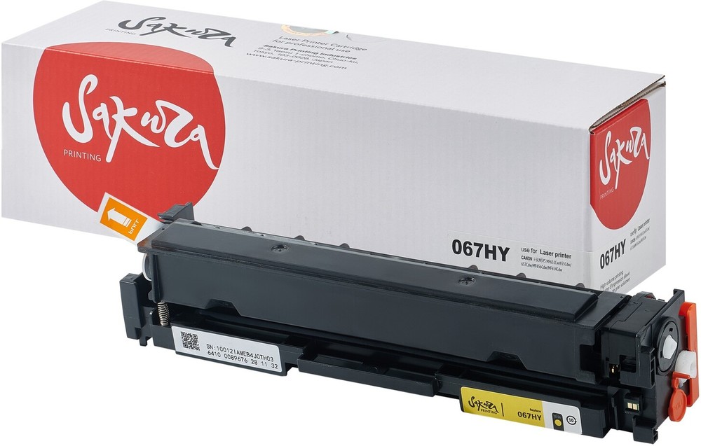 Картридж Sakura 067HY (5103C002) (SA067HY-ECO) желтый; Canon i-SENSYS LBP631cw/LBP633Cdw/MF651Cw/MF655Cdw/MF655Cw/MF657Cdw/MF657Cw; 2350 стр