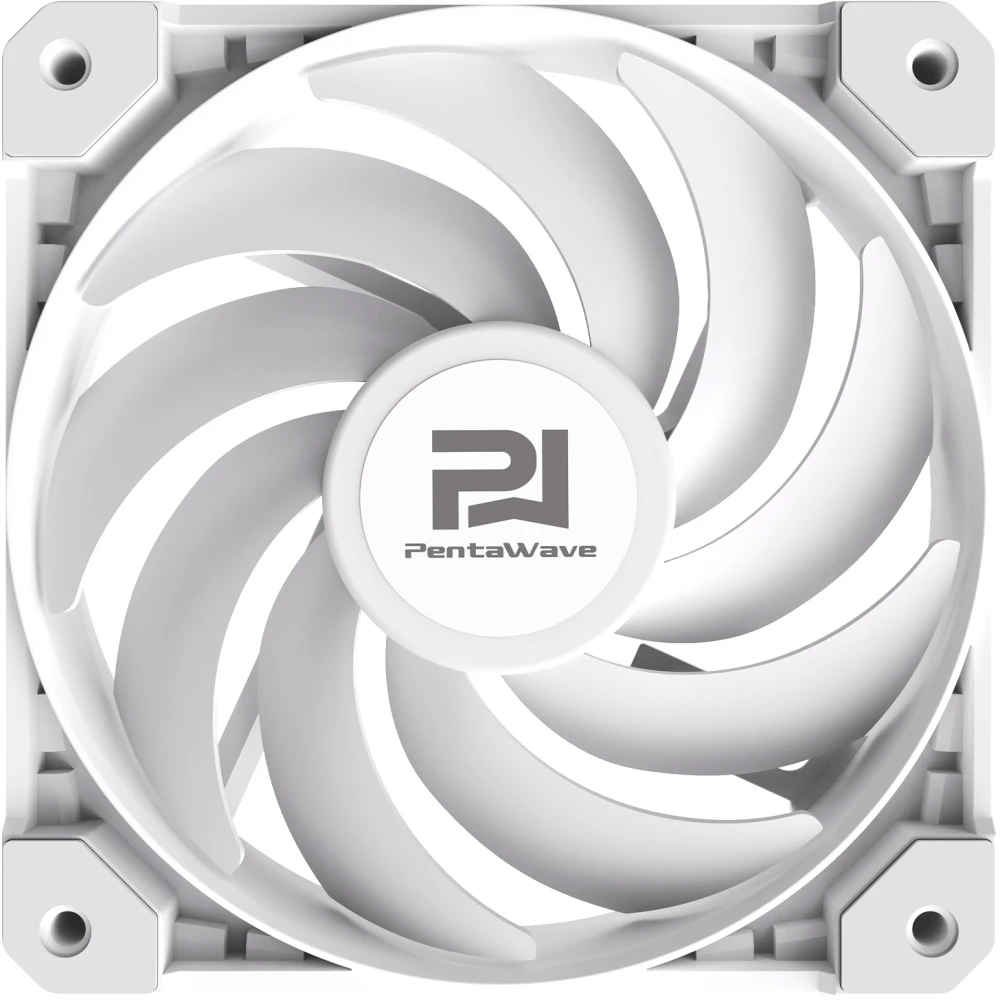 Вентилятор 120 мм PentaWave White (PF-S12W PWM***); 4-pin(PWM); 600 - 1600 об/мин; 29,3 дБ; пластик