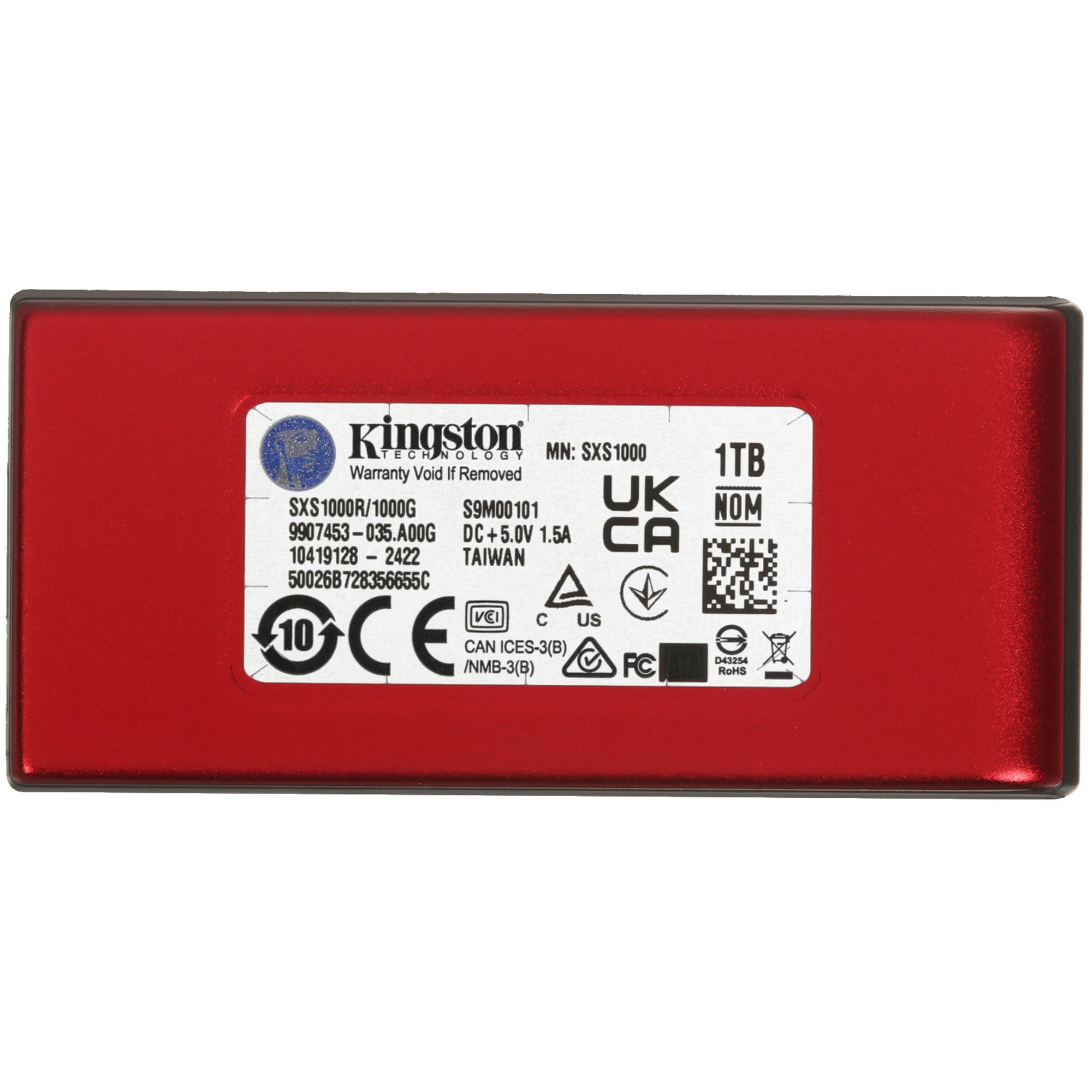 Внешний SSD 1 ТБ Kingston XS1000R (SXS1000R/1000GA); USB 3.2 Type C; красный