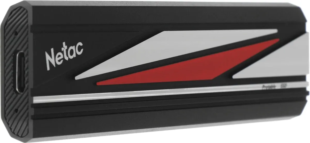 Внешний SSD 512 ГБ Netac ZX20L (NT01ZX20L-512G-32BK); USB 3.2 Type C; чёрный