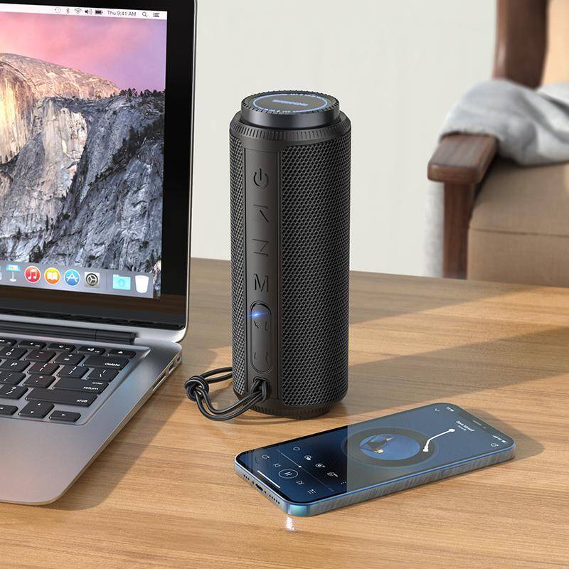 Акустическая система портативная 2.0 Borofone BR22 Black; 2 x 5 Вт; FM тюнер; microSD, USB, AUX; BT 5.1; аккумулятор: 1200 мА-ч, USB; черный