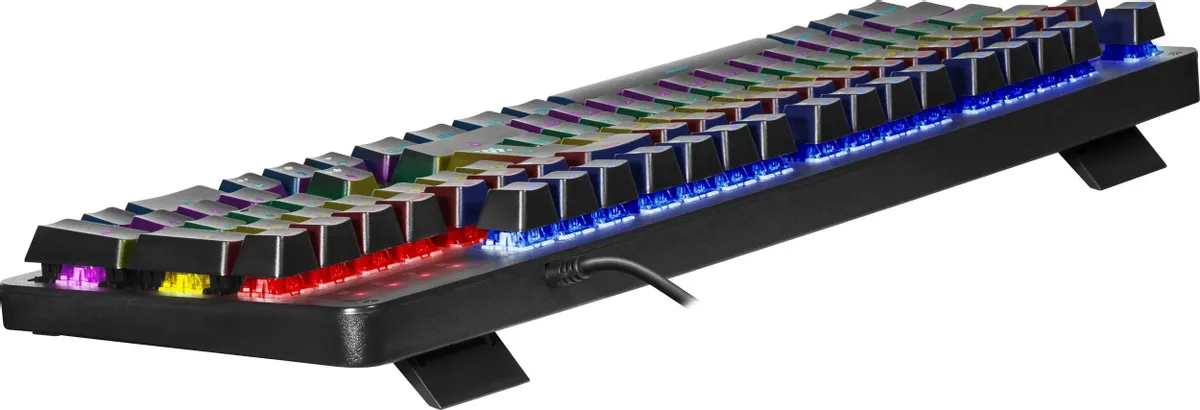 Клавиатура игровая Defender Reborn GK-165DL (45165***); USB; механическая; 104 клавиши; 12 (+FN); подсветка; ENG\RUS; чёрный