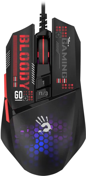 Мышь игровая A4Tech Bloody W60 MAX MINI; USB; оптический; 12000 dpi; 9 кнопок; колесо-кнопка; рисунок
