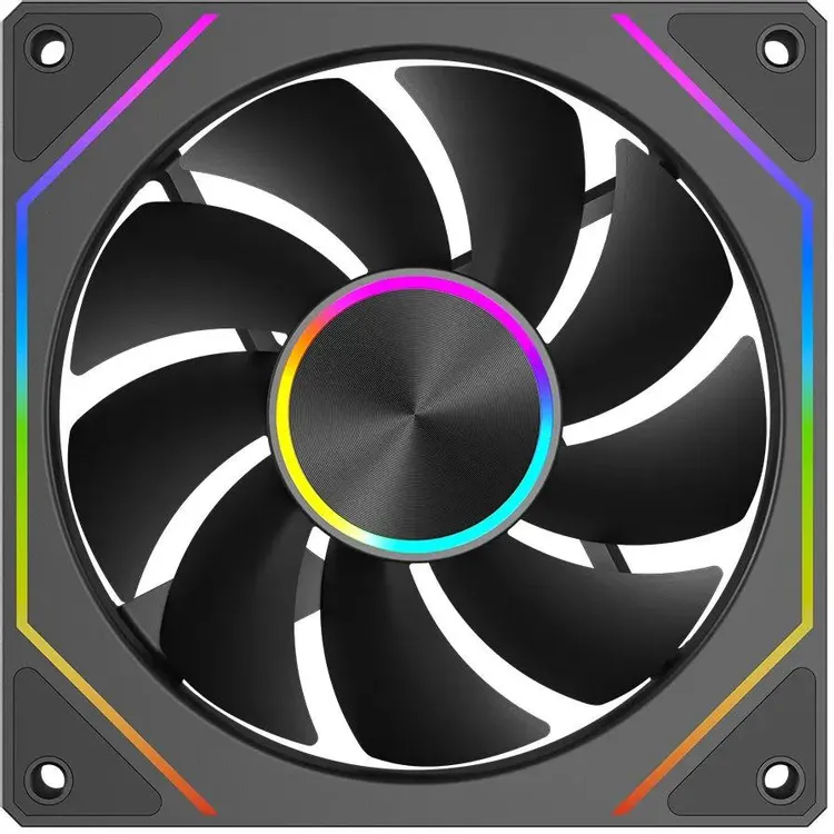 Вентилятор 120 мм PCCooler FG120 ARGB BK (F1G120-BKAC112-GL); 4-pin(PWM)+3-pin(ARGB); 800 - 1800 об/мин; 54 CFM; 28.4 дБ; пластик; ARGB подсветка