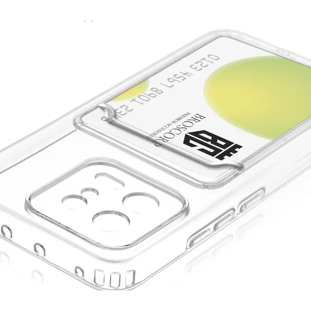 Чехол - накладка; для Xiaomi 13; силикон, c кардхолдером; прозрачный