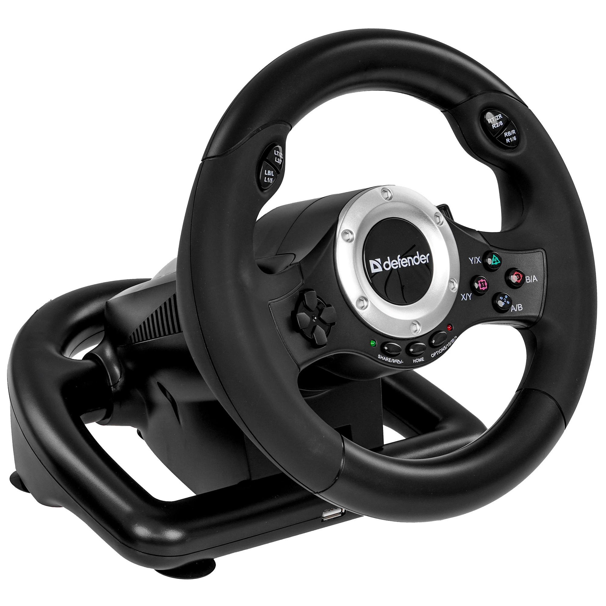 Руль Defender TURBO PRO (64291***); проводной; газ/тормоз; PC,PS3,PS4,XBOX One/Series X/S,Nintendo S