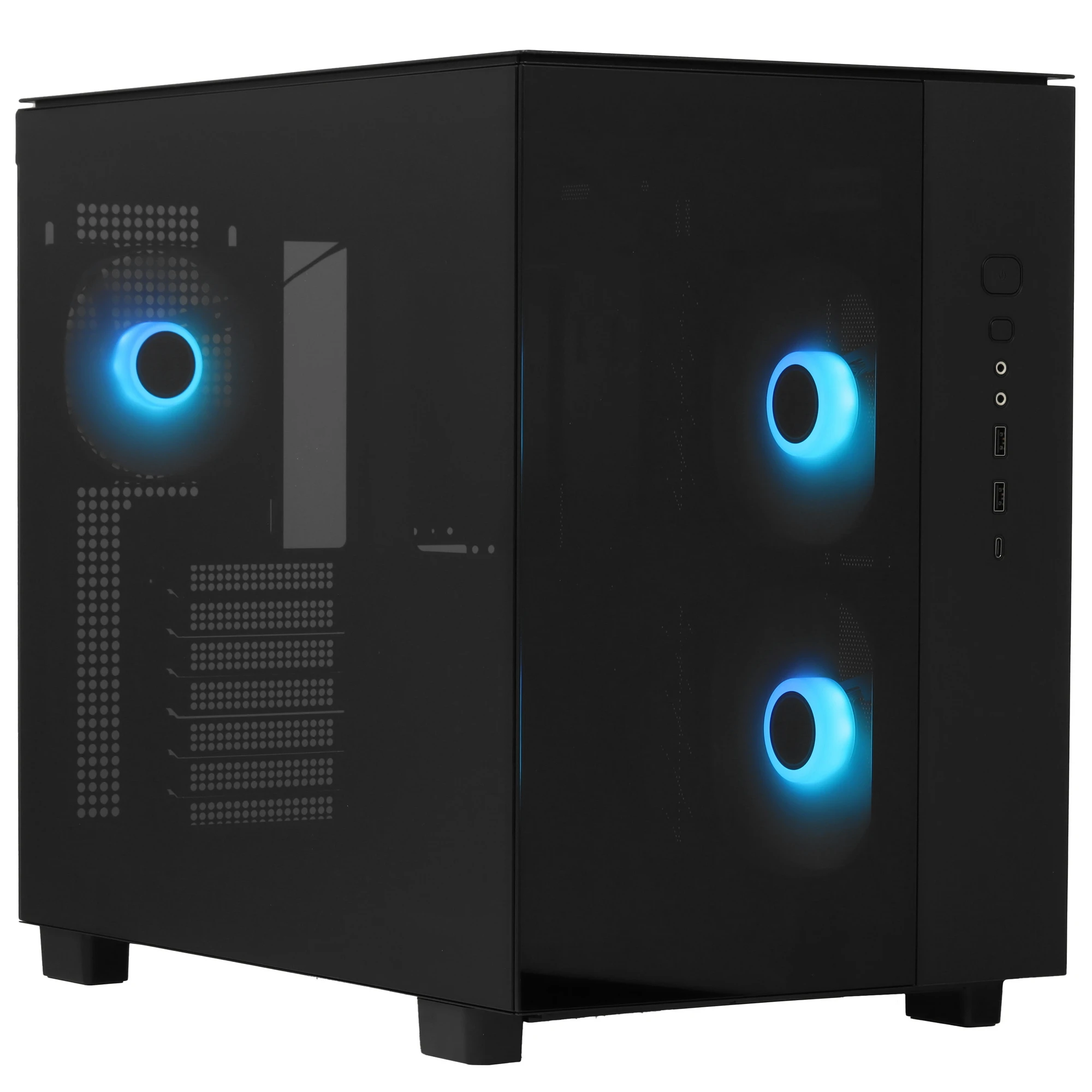 Корпус MONTECH KING 65 PRO Black; ATX; Midi-Tower; без БП; сталь; 2x3.5" int.; 3х140 мм; 2xUSB 3.X/1xType C; Mic/Audio; черный