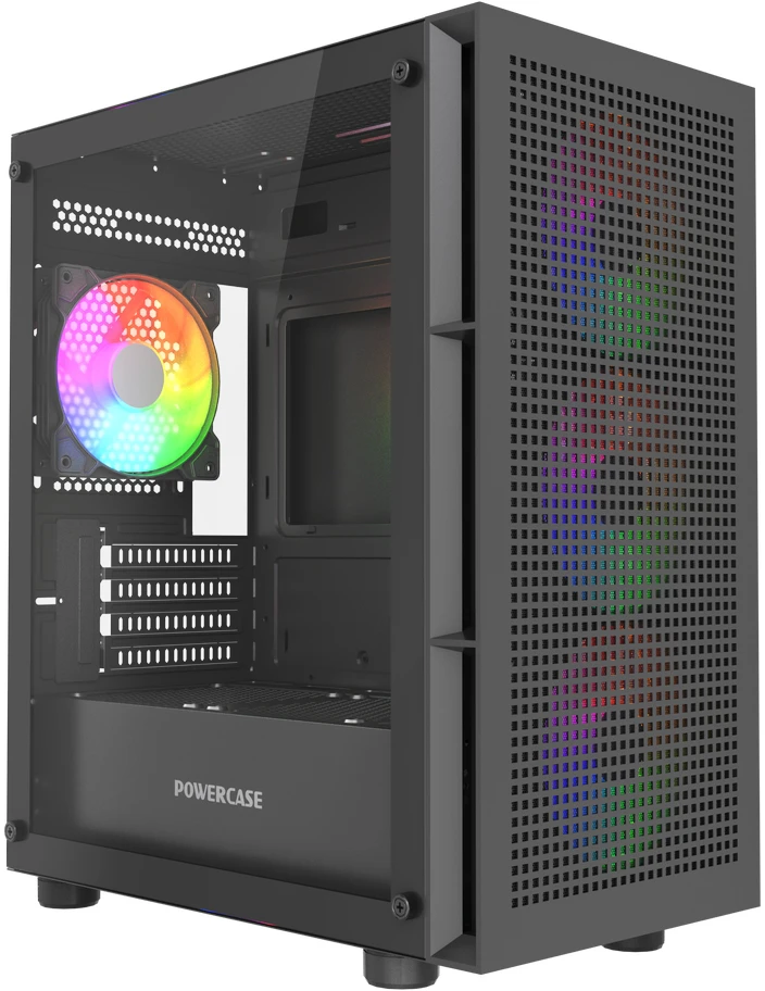 Корпус Powercase Mistral Micro EM17 Black (CMMEM17B-A4); mATX; Mini-Tower; 4х120 мм; 2xUSB 2.0/1xUSB 3.0; Mic/Audio; черный