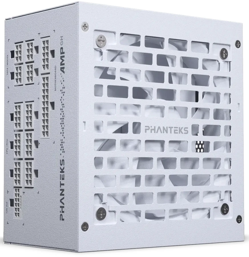 Блок питания 1000 Вт PHANTEKS AMP GH 12VHPWR (PH-P1000RT_WT01); 1x24 pin; 2x8(4+4) pin; 4xSata; 2xMolex; 4x6+2-pin PCI-E; 80+ Gold; APFC; отстегивающи