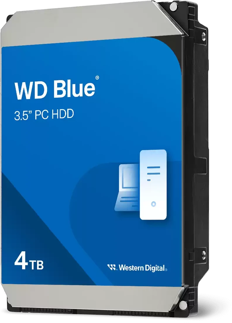 Жесткий диск 4 ТБ Western Digital Blue (WD40EZZX); 3,5"; 5400 об/мин; 128 МБ; SATA III