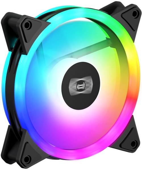 Вентилятор 120 мм PCCooler F3 T120 ARGB Black; 4-pin(PWM)+3-pin(ARGB); 500-1800 об/мин; 46 CFM; 21,6 дБ; плакстик; подсветка