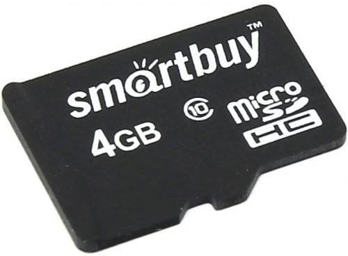 Карта памяти 4 ГБ SmartBuy; micro SDHC; Class 10; адаптер SD
