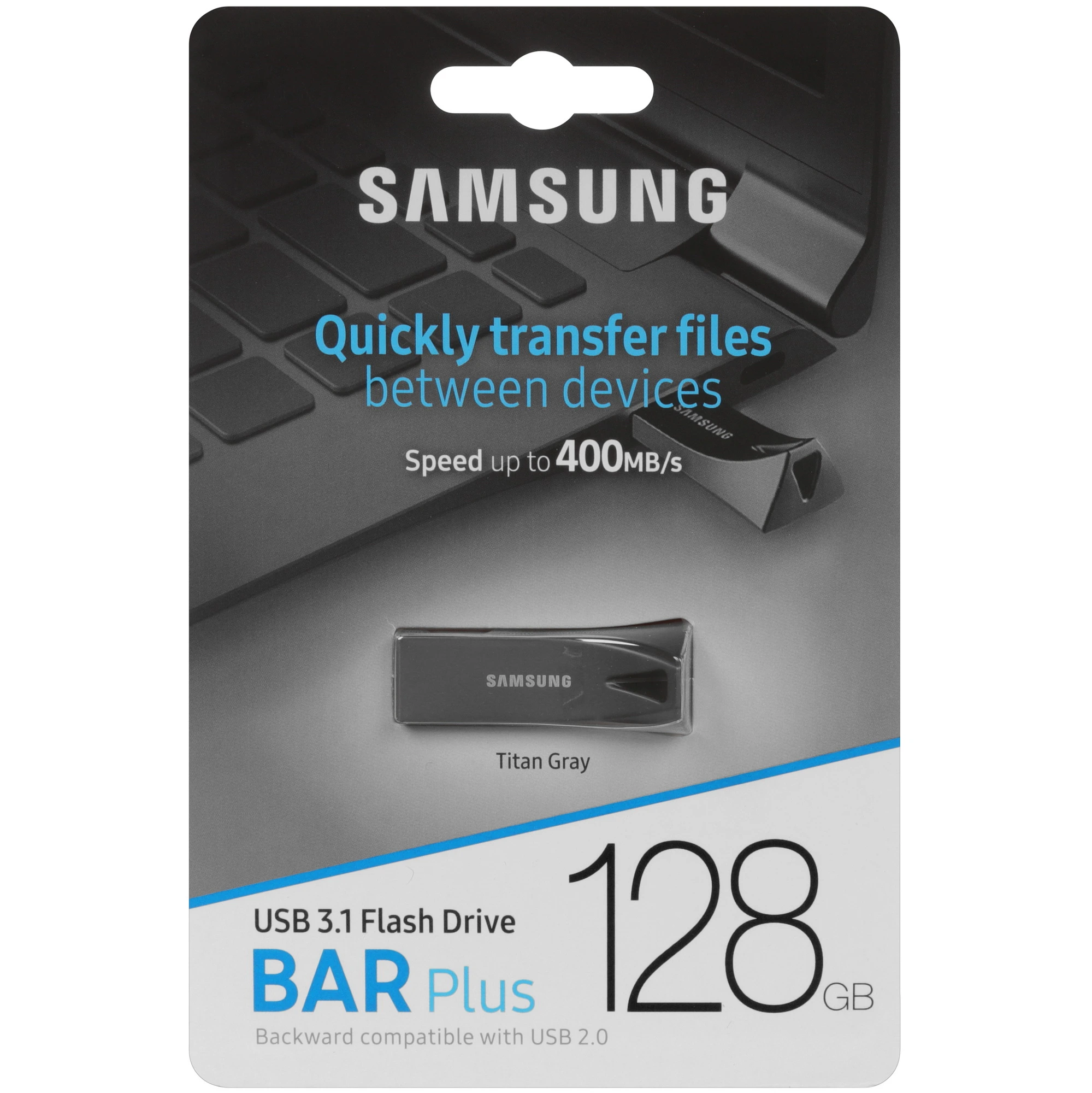 Накопитель USB-флэш 128 ГБ Samsung BAR Plus (MUF-128BE4/APC***); USB 3.1; моноблок