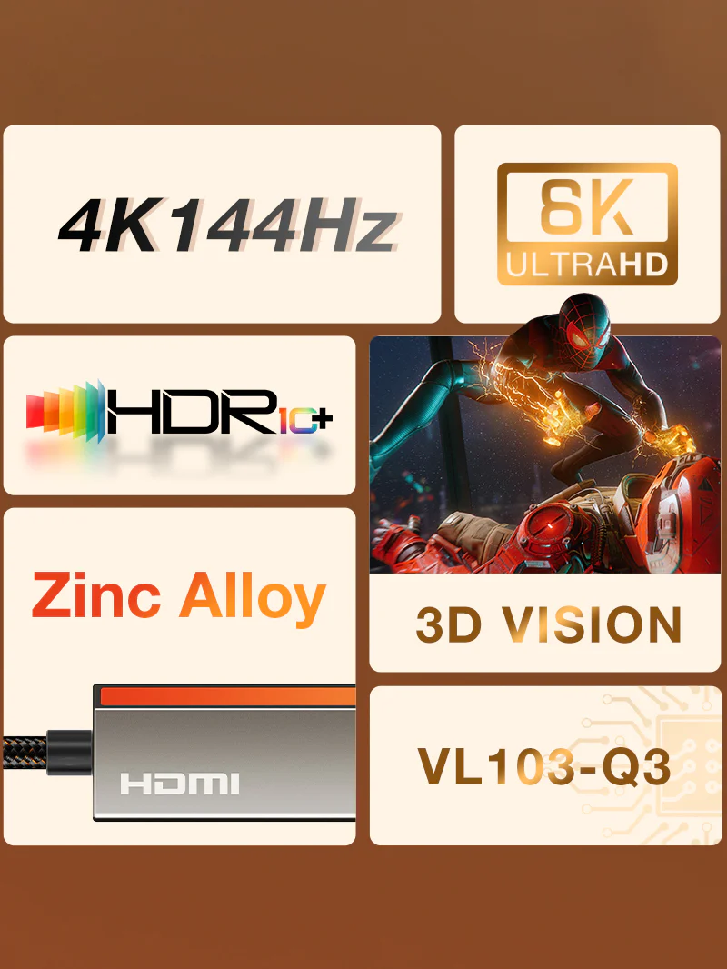 Адаптер Type-C/DP CableTime CP16A; 8К 60Гц; 4К 144Гц; 32Гбит/с; VMM7100 чип; Thunderbolt; 0,15 м; черный