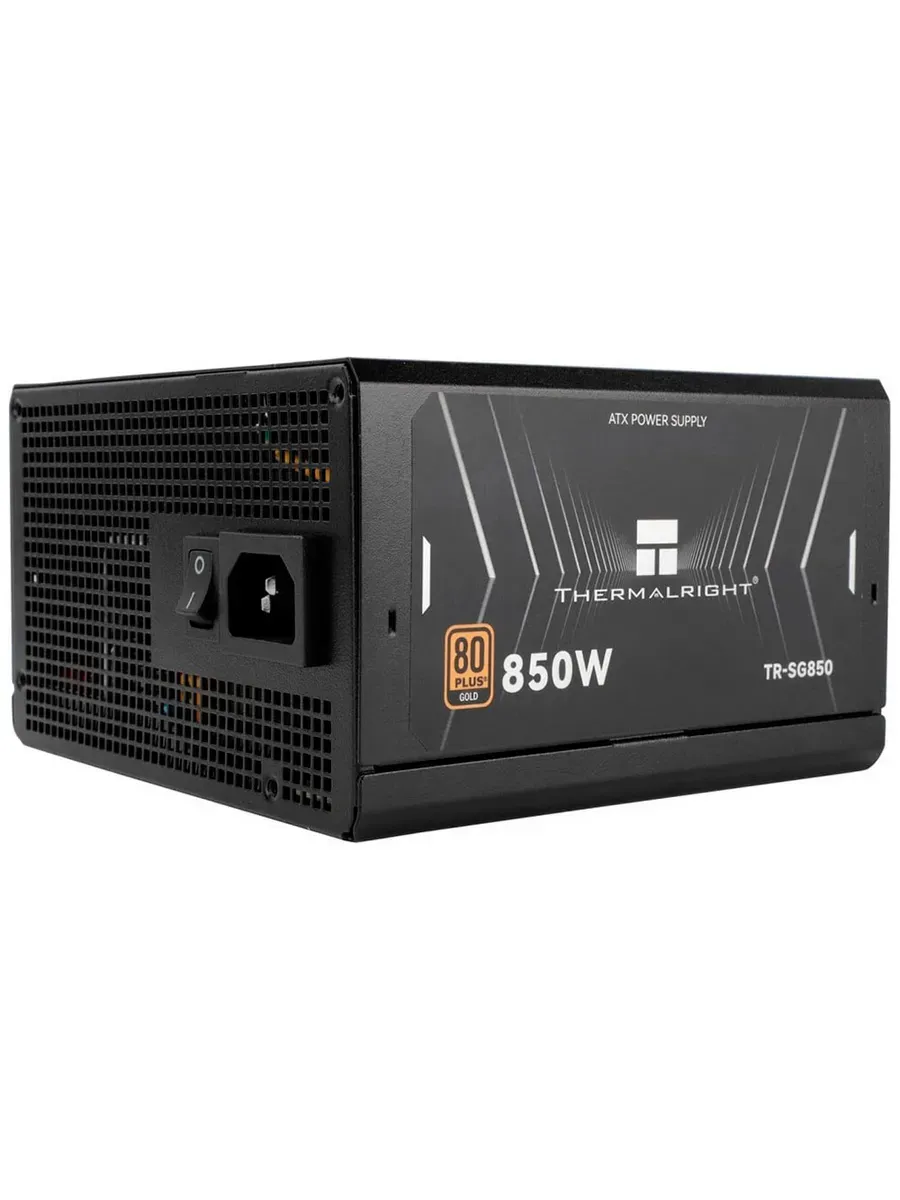 Блок питания 850 Вт Thermalright 12VHPWR Black (TR-SG850); 1x24 pin; 2x8(4+4) pin; 8xSata; 3xMolex; 2x6+2-pin PCI-E; 80+ Gold; APFC; отстегивающиеся к