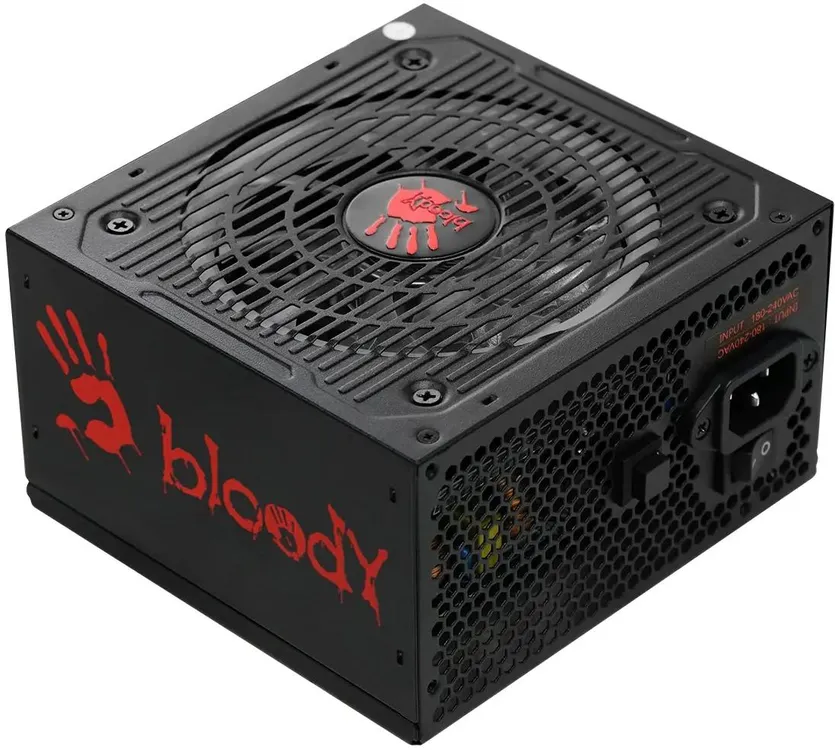 Блок питания 700 Вт Bloody BD-PS700W Black; ATX; 1x24 pin; 1x8(4+4) pin; 4x6+2 pin PCI-E; 6xSata; 2xMolex; 80+ White; 120 мм