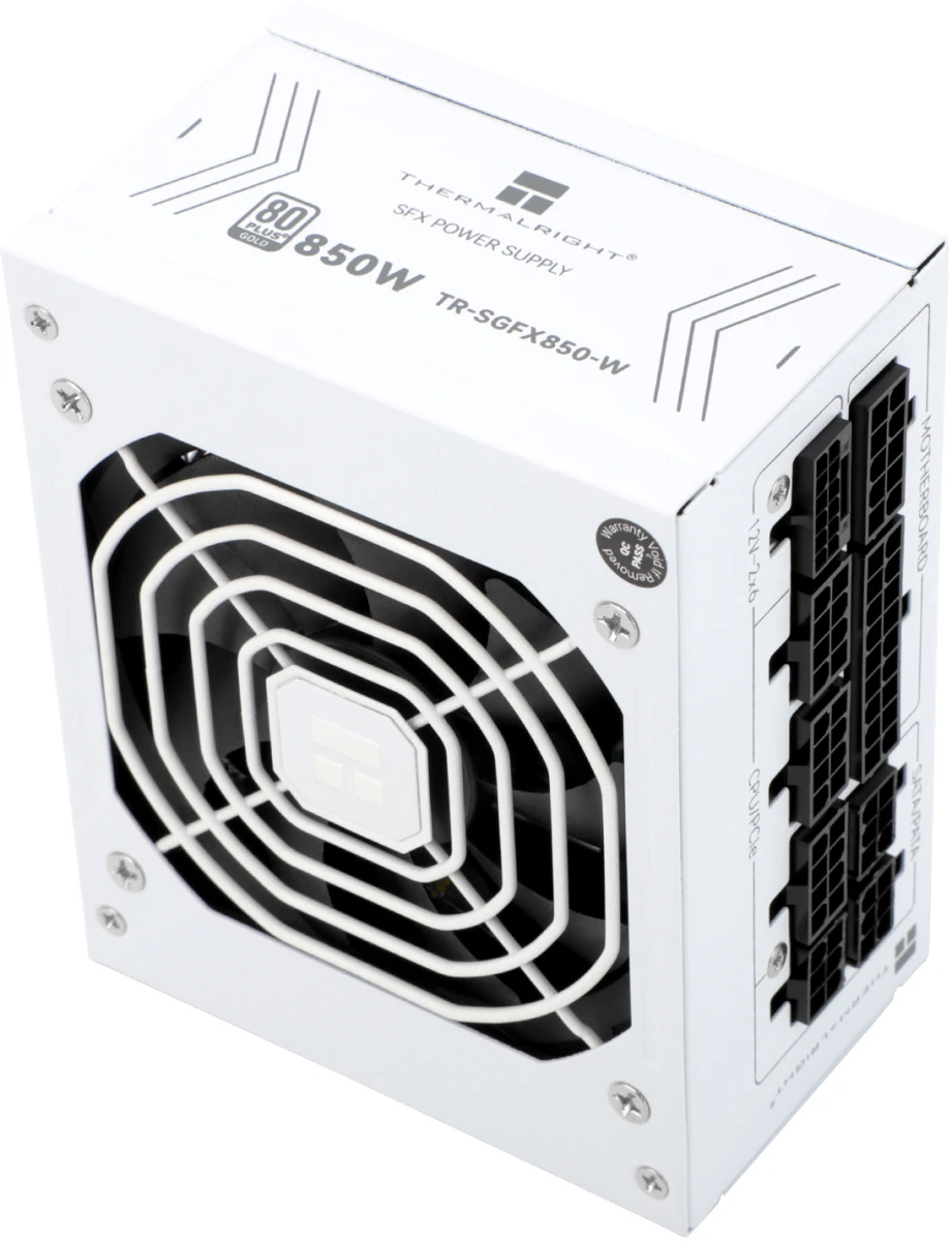 Блок питания 850 Вт Thermalright 12VHPWR White (TR-SGFX 850W); SFX; 1x24 pin; 2x8(4+4) pin; 6xSata; 3xMolex; 2x6+2-pin PCI-E; 80+ Gold; APFC; отстегив