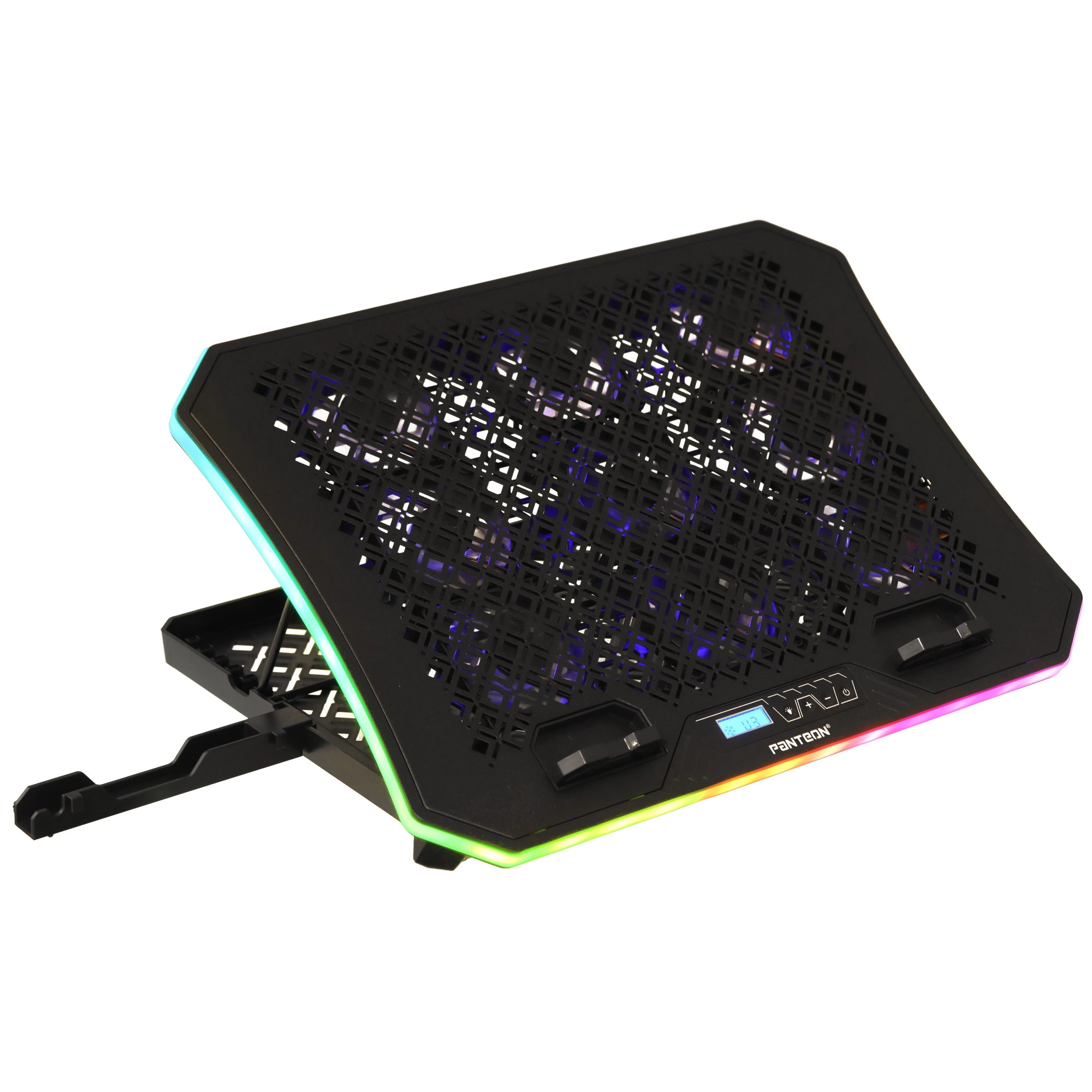 Система охлаждения для ноутбука 18" Jet.A PANTEON CP-199L RGB Black; пластик + металл; 9x70 мм; USB; чёрный