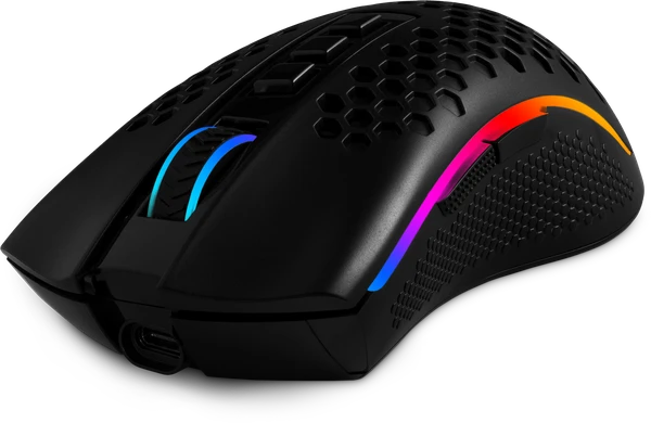 Мышь игровая Redragon Storm Pro (78127); USB + 2.4 Ггц; оптический; 16000 dpi; 8; колесо-кнопка; Li-pol аккумулятор, 700 мА*ч; RGB подсветка; чёрный